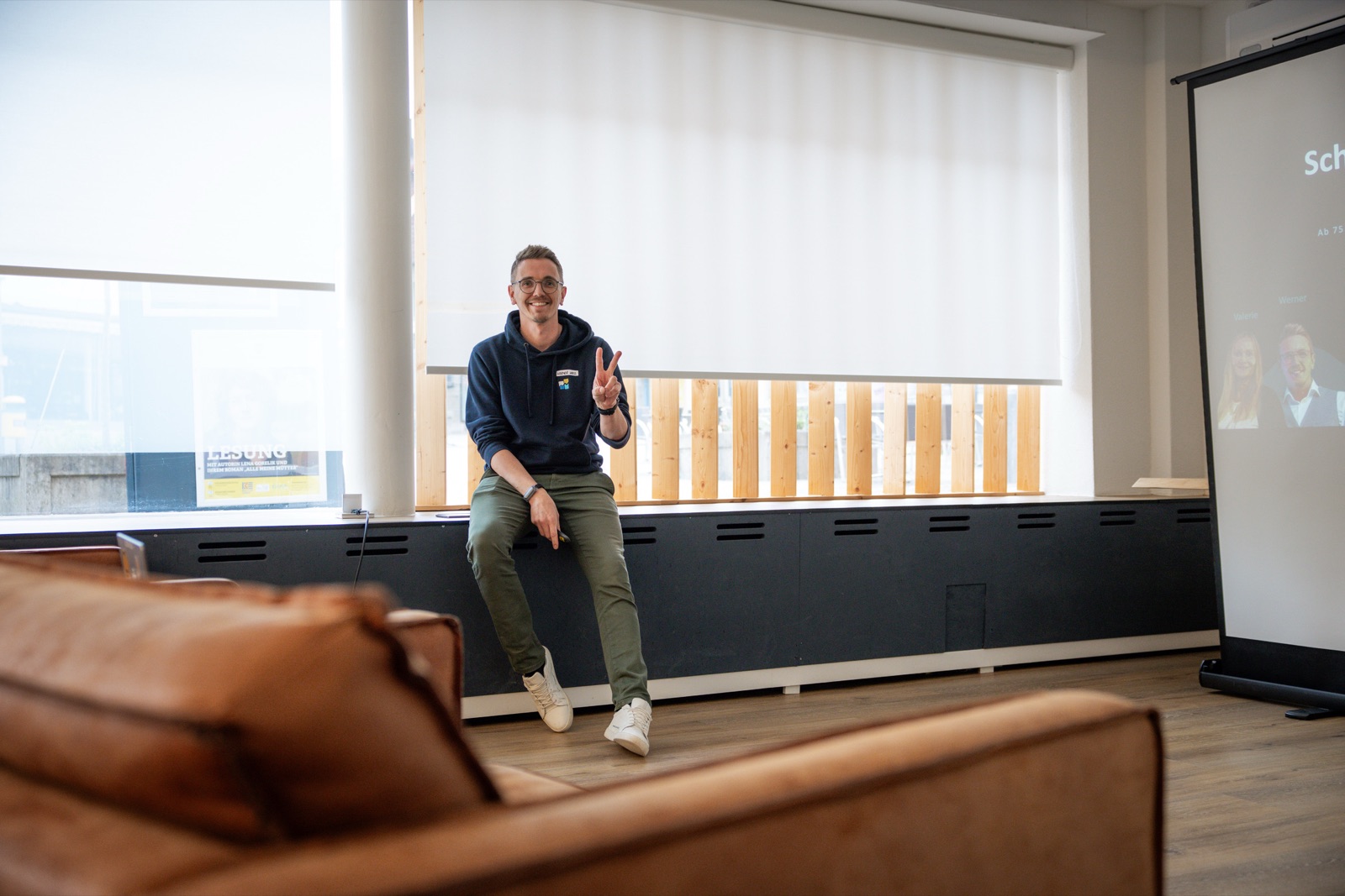 Werner Weiss entspannt bei einem Team-Event